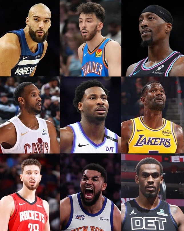 美媒晒九位中锋选Top3！贝弗利：唐斯/阿德巴约/杜伦 申京落选